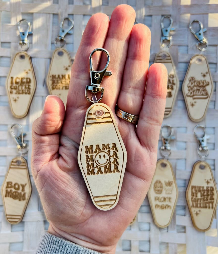 Wooden Keychain-MANY OPTIONS