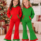Christmas Ruffle Hoodie Sets-2 COLORS