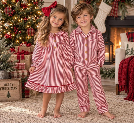 Red Gingham Christmas Pajamas