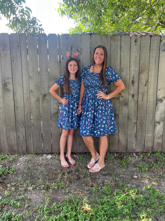 Mama & Me- Navy Floral Dress