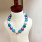 Turquoise & Purple Heart Necklace