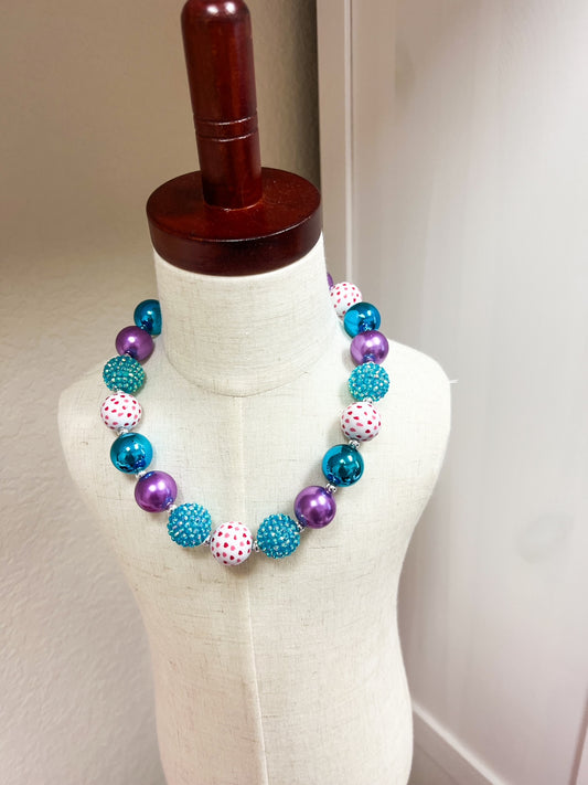 Turquoise & Purple Heart Necklace