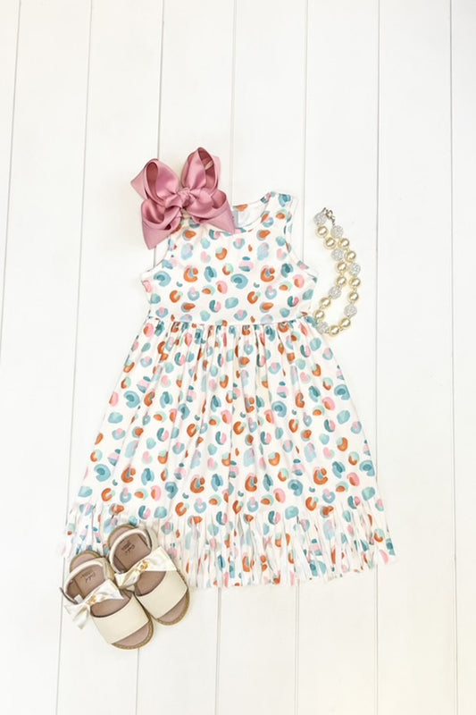 Leopard Fringe Maxi Dress