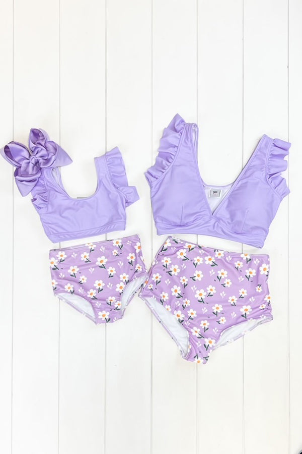 Mama & Me- Lavender Daisy Swimsuit