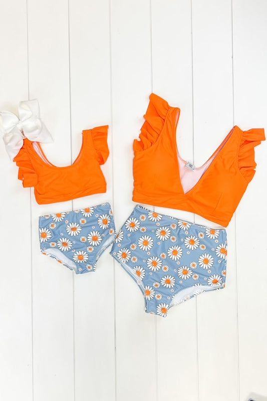 Mama & Me Orange Daisy Swimsuit
