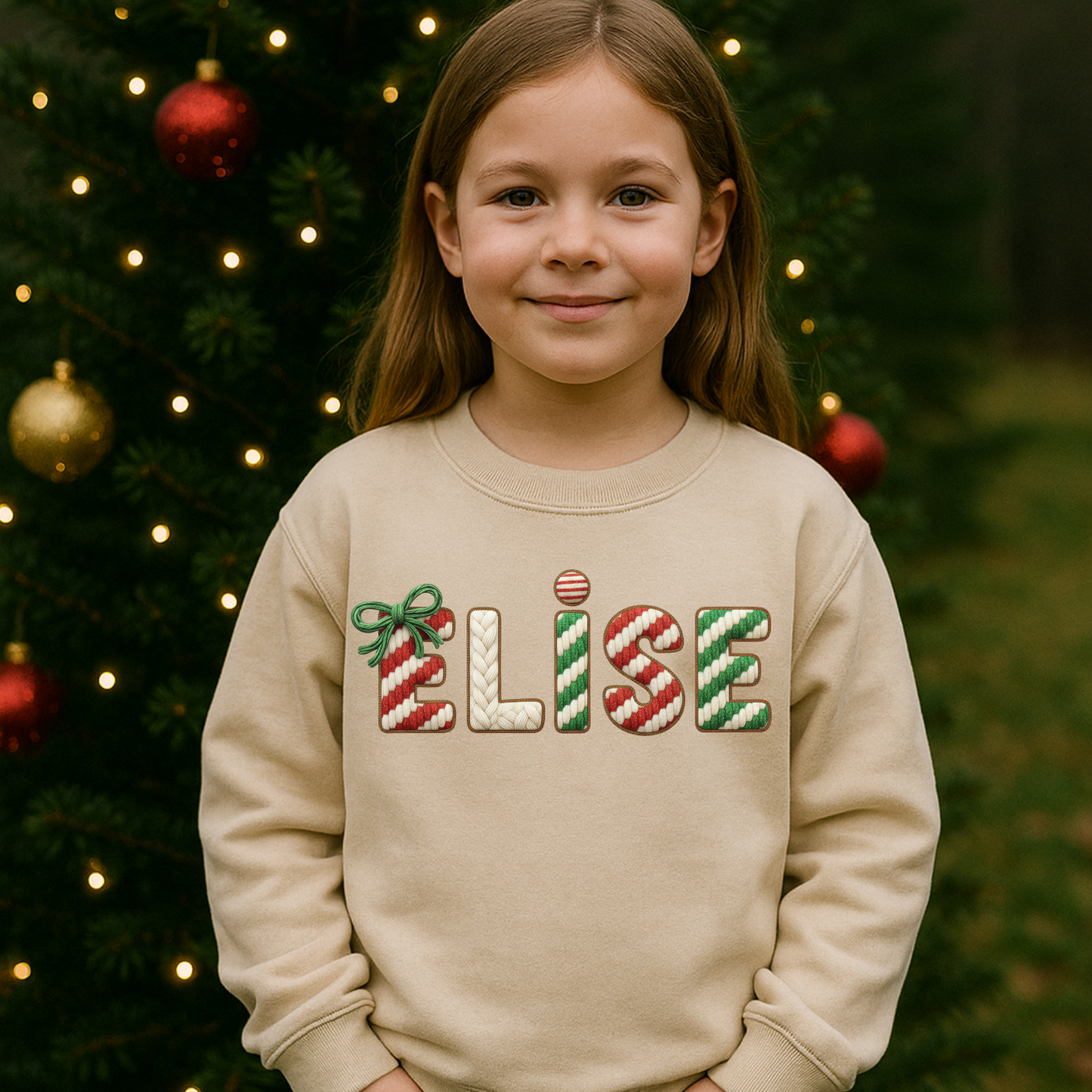 Youth- Christmas Name Sweatshirt