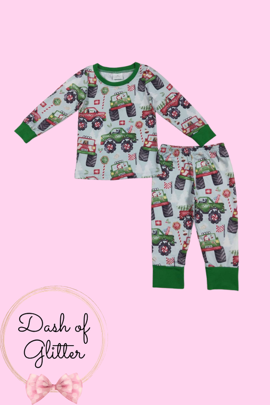 Christmas Monster Truck Pajamas