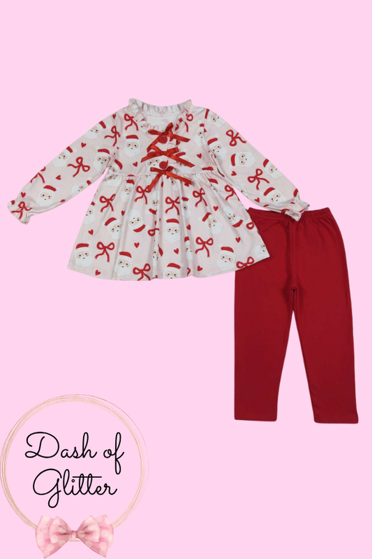 Santa Bows Pant Set