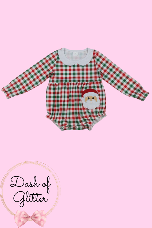 Plaid Santa Romper