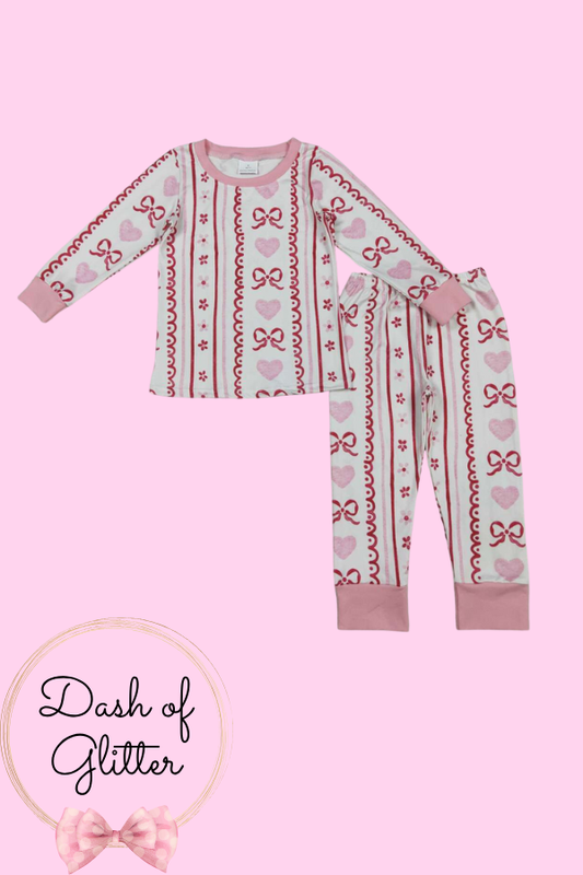Pink Heart Bow Pajamas