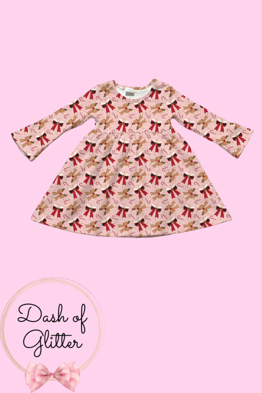 Santa & Reindeer Bow Dress