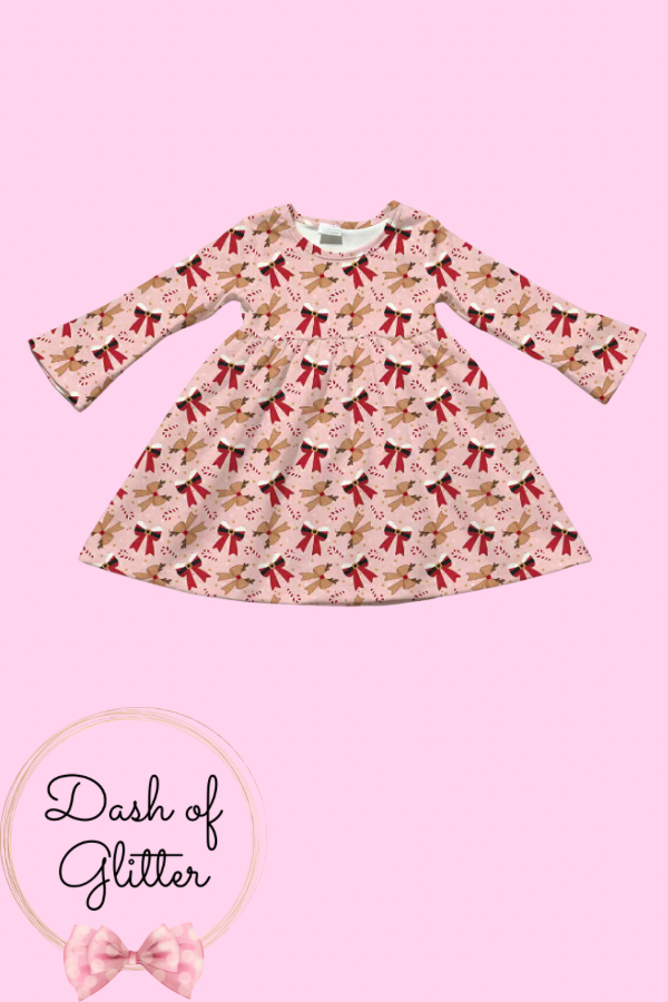 Santa & Reindeer Bow Dress