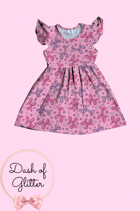 Pink & Purple Balloon Dog Dress