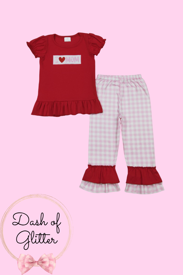 I Love Mom Pant Set