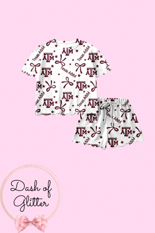 Texas A&M Scallop Short Set