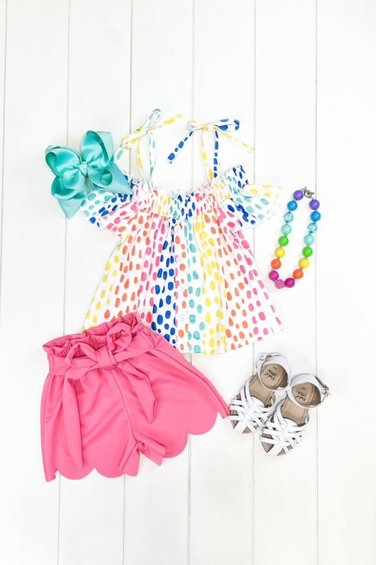 Colorful Polka Dot Short Set