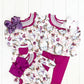 Plum Floral Pumpkin Pant Set