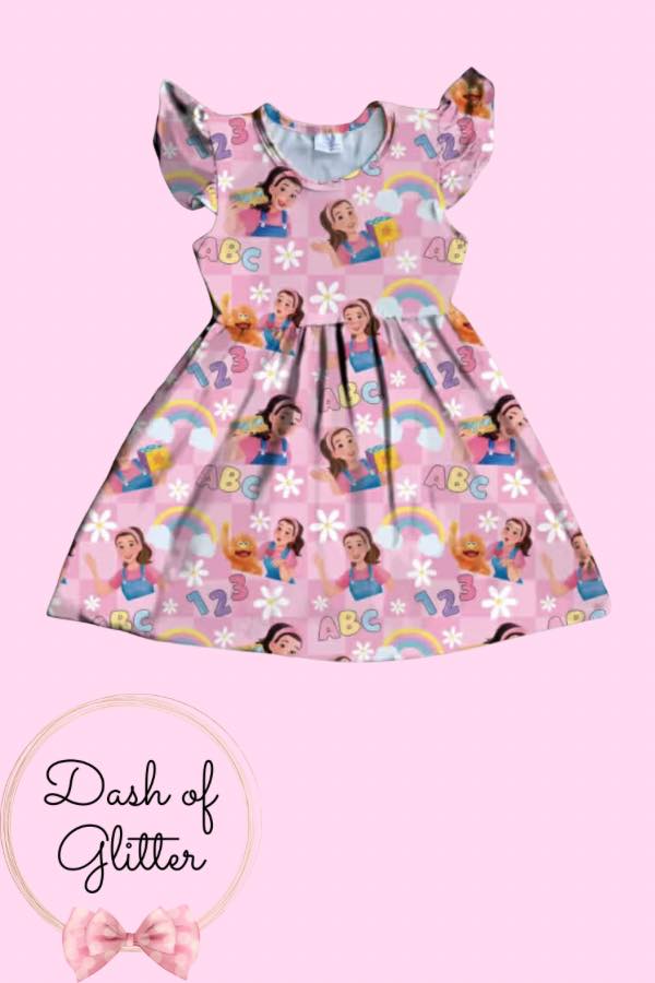 Pink Checkered ABC Dress