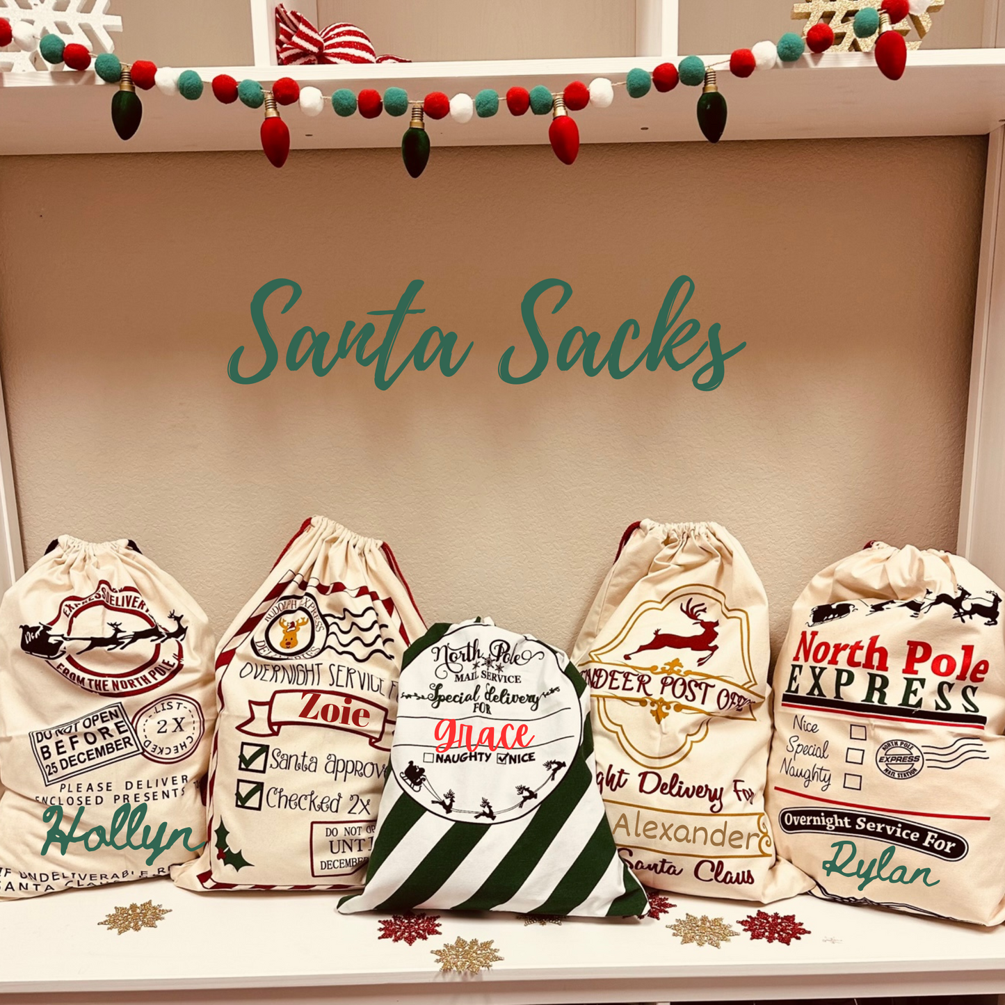 Santa Sacks- MANY OPTIONS