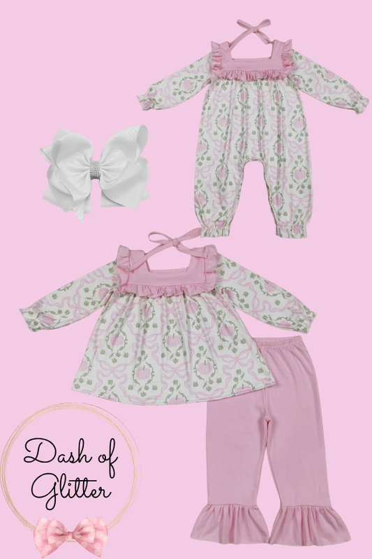 Pink Pumpkin Coquette Romper