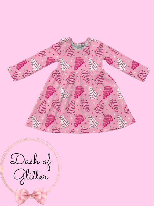 Pink & White Christmas Cake Dress