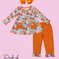 Orange & Teal Pumpkin Pant Set
