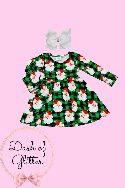 Green Plaid Santa Dress