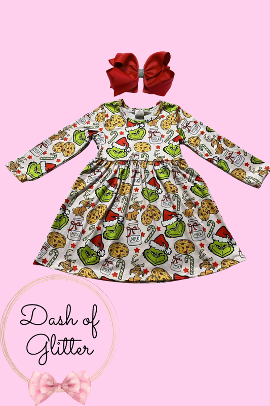 Gr*nch Cookies & Milk Dress
