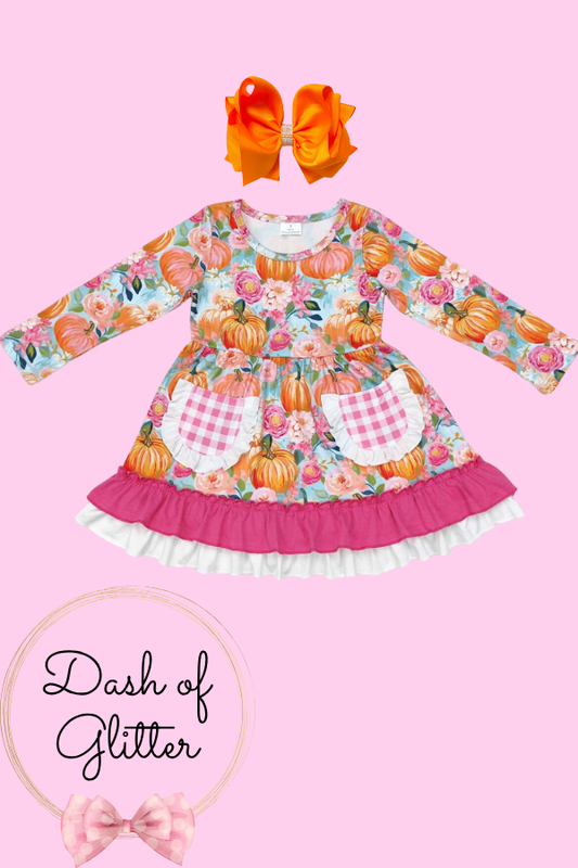 Pink Floral Pumpkin Dress