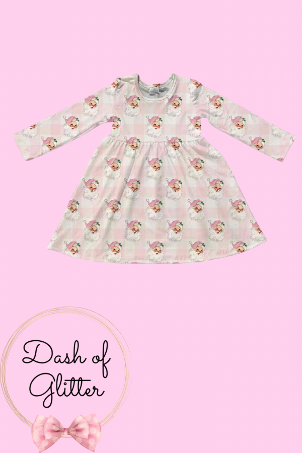 Pink Gingham Santa Dress
