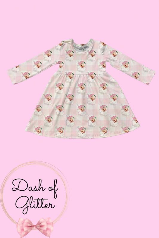 Pink Gingham Santa Dress