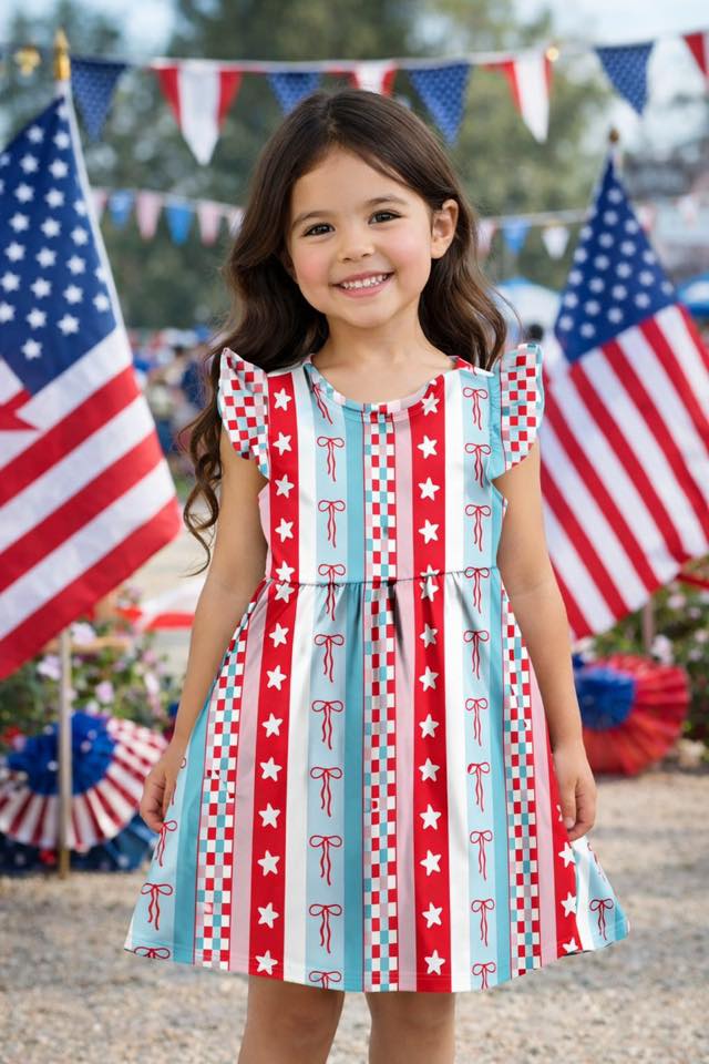 Red & Aqua Patriotic Dress