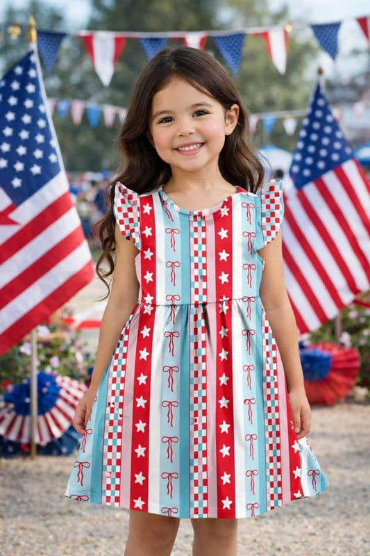 Red & Aqua Patriotic Dress
