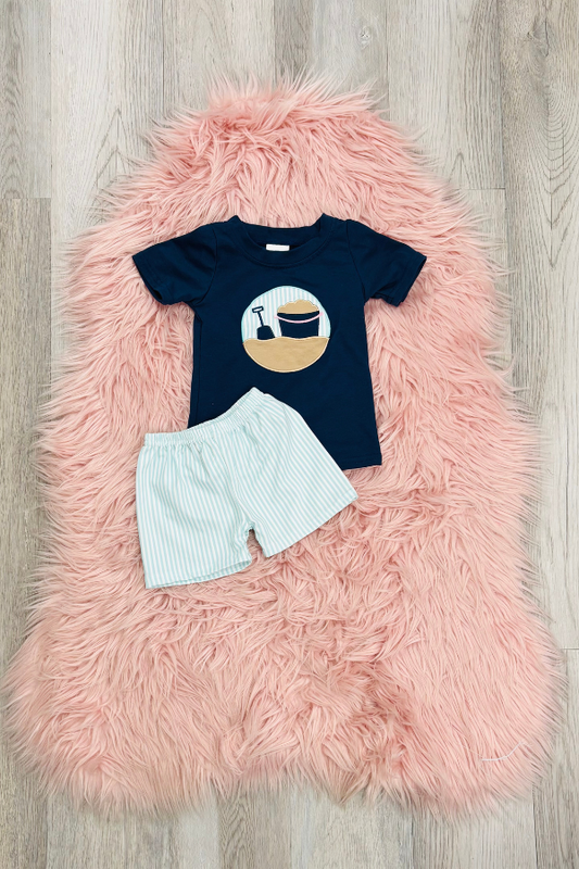 Blue Beach Short Set