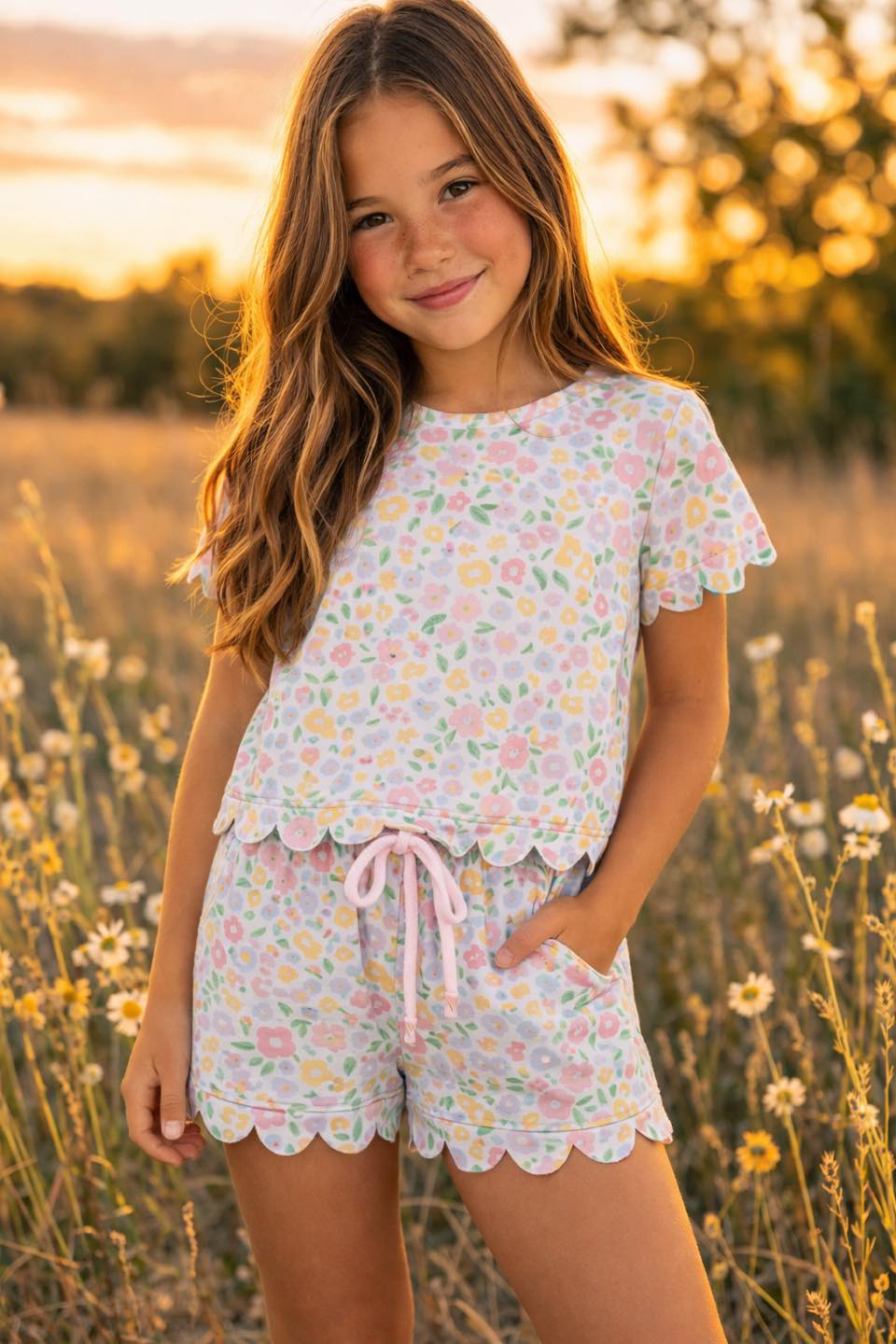 Floral Scallop Lounge Set