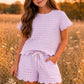 Lavender Gingham Scallop Lounge Set