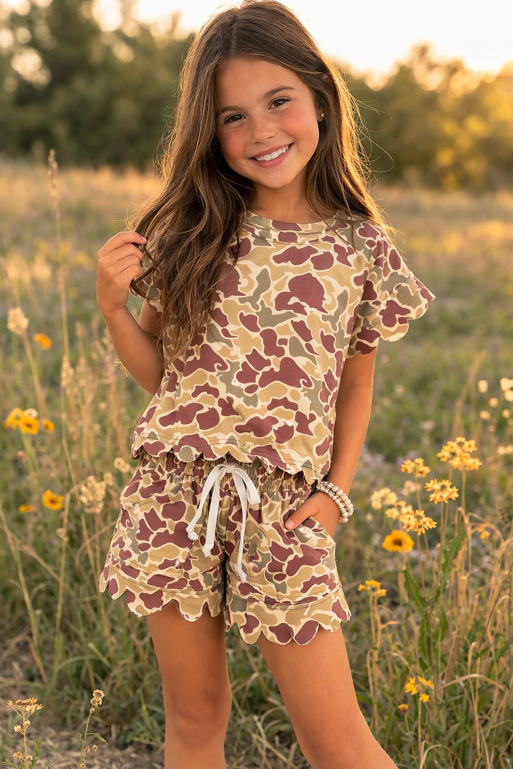 Light Camo Scallop Lounge Set