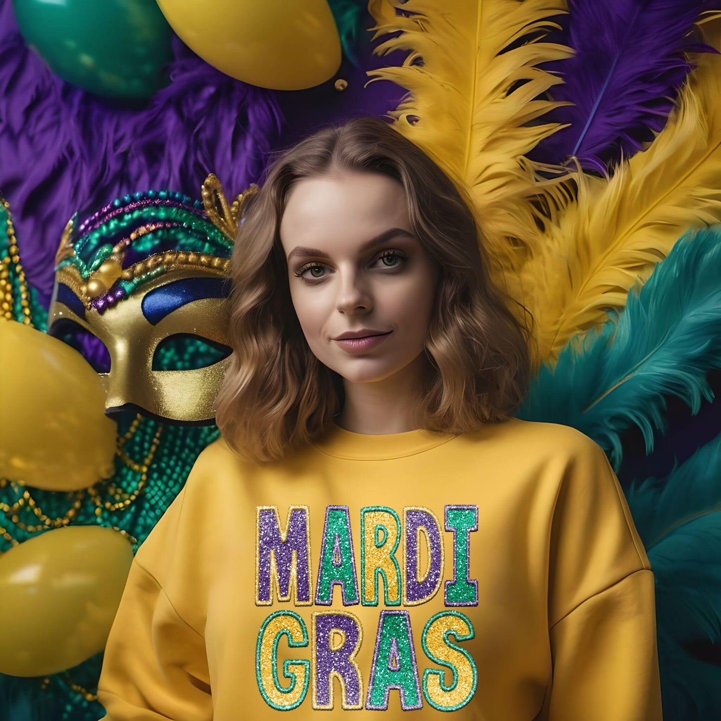 Mardi Gras Sweatshirt-2 COLORS