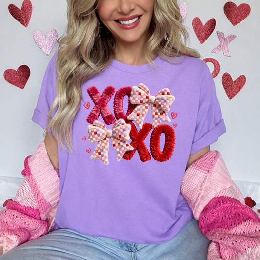 Faux Yarn XOXO Bows