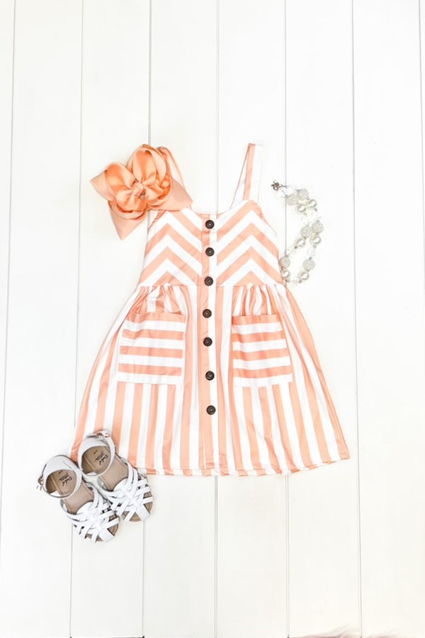 Stripe Button Down Dress-MANY COLORS