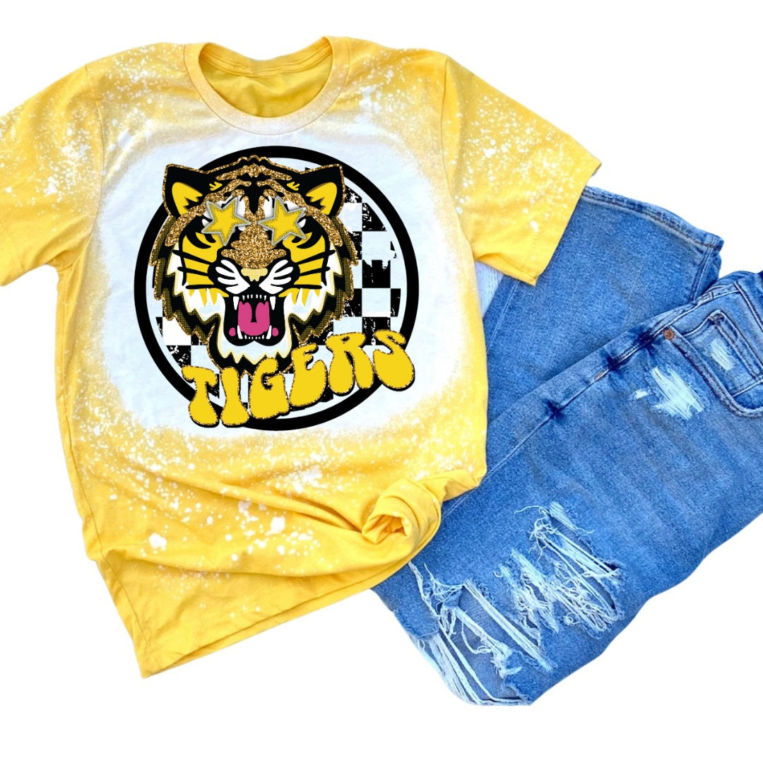 Preppy- Black & Yellow Checkered Tigers