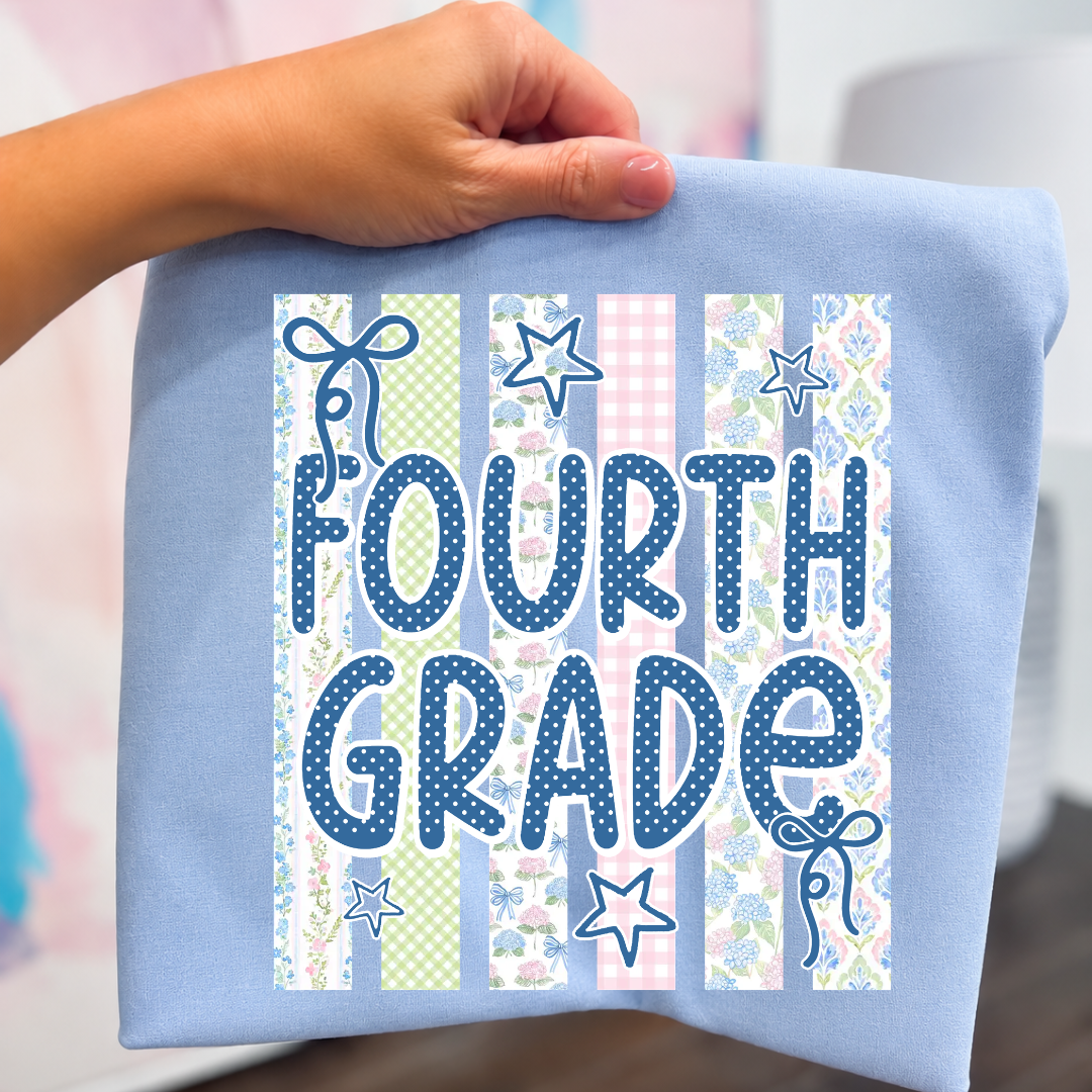 GRADE LEVEL- Blue Polka Dot Floral - LEAVE GRADE IN NOTES!