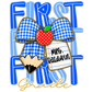 GRADE LEVEL- Blue Gingham Bow w/ personalization- LEAVE GRADE IN NOTES!