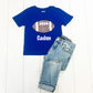 Royal Blue Football Shirt- CAN PICK COLOR OF NAME