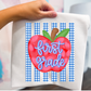 GRADE LEVEL- Blue Gingham Apple- LEAVE GRADE IN NOTES!
