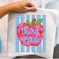 GRADE LEVEL- Blue Gingham Apple- LEAVE GRADE IN NOTES!