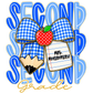 GRADE LEVEL- Blue Gingham Bow w/ personalization- LEAVE GRADE IN NOTES!