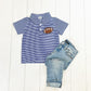 Royal Blue Stripe Football Polo