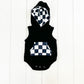 Black Checkered Hooded Onesie