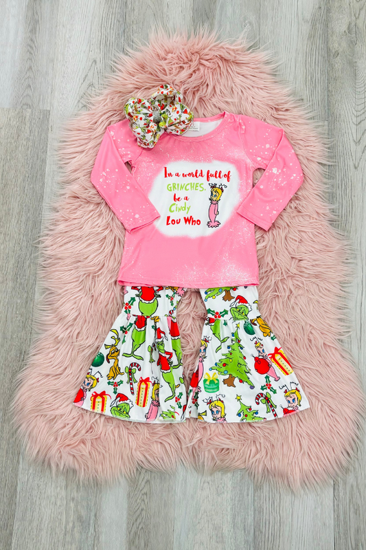 Cindy Lou Who Bell Pant Set